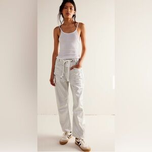 Free People Moxie Metallic Pant in Pinball Size 24